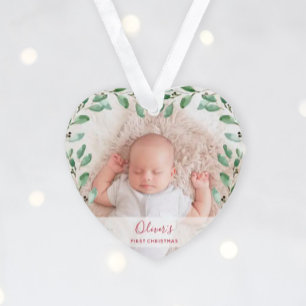 Lijst   Eerste Kerstmis baby met foto's Ornament
