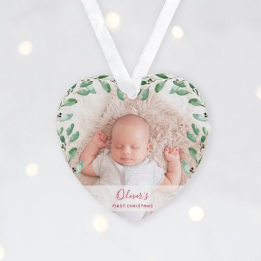 Lijst | Eerste Kerstmis baby met foto's Ornament
