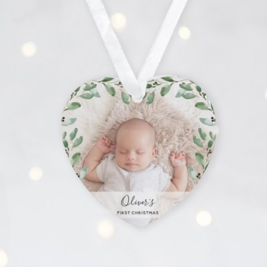 Lijst | Eerste Kerstmis baby met foto's Ornament