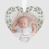 Lijst | Eerste Kerstmis baby met foto's Ornament (voorkant)