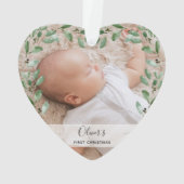 Lijst | Eerste Kerstmis baby met foto's Ornament (achterkant)