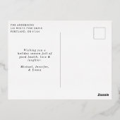 Lijst Elegant Black en Gold Pine Folie Feestdagen Briefkaart (Achterkant)