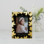 Lijst Elegant Black en Gold Pine Folie Feestdagen Briefkaart (Staand Voorkant)
