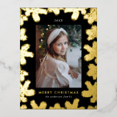 Lijst Elegant Black en Gold Pine Folie Feestdagen Briefkaart (Voorkant)