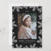 Lijst Elegant Black en White Pine Feestdagenkaart (Voorkant)