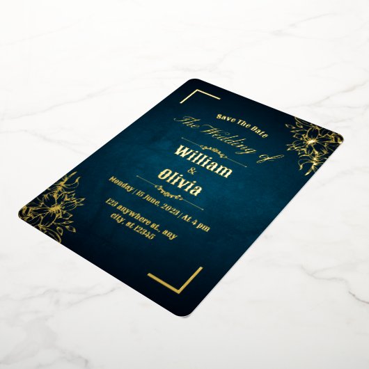   Lijst Elegant bruiloft behalve de datum Folie Uitnodiging (Gedraaid)