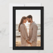 Lijst Elegant Monogram Zwart Foto Terug Trouwen Kaart (Achterkant)