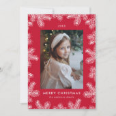 Lijst Elegant Red and White Pine Feestdagenkaart (Voorkant)