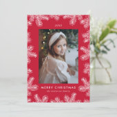 Lijst Elegant Red and White Pine Feestdagenkaart (Staand voorkant)