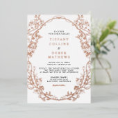  Lijst Elegant Trouwen Roos Gold Folie Uitnodiging (Staand Voorkant)