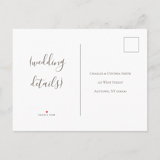  lijst Elegante bruiloft RSVP briefkaarten (Achterkant)