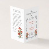 Lijst- en Floral Wedding-programma Kaart (Buitenkant)