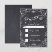  lijst en krijtbord bruiloft RSVP Kaartje (Voorkant / Achterkant)