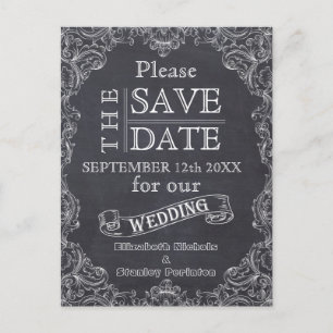  lijst en krijtbordbruiloft Opslaan Datum Aankondigingskaart
