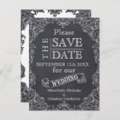  lijst en krijtbordbruiloft Opslaan Datum Aankondigingskaart (Voorkant / Achterkant)