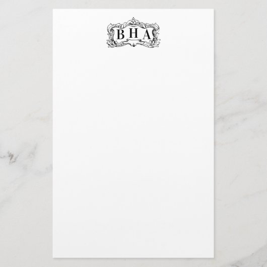 Lijst en monogram schuiven briefpapier (Voorkant)