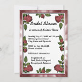 Lijst en rode rozen Bridal Shower Invitation Kaart (Voorkant)