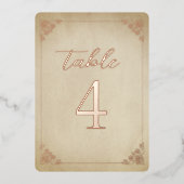  Lijst- en Roos Gold-tabelnummer Folie Uitnodiging (Voorkant)