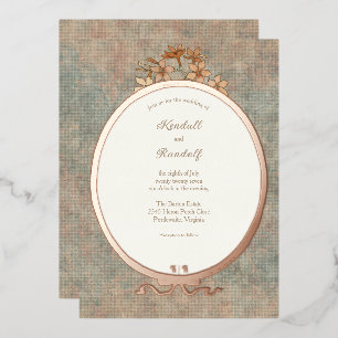  Lijst en Watered Silk 2 Folie Uitnodiging