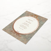 Lijst en Watered Silk 2 Folie Uitnodiging (Gedraaid)