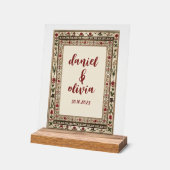  Lijst etnische motief bruiloft Acryl Bord (Hoek)