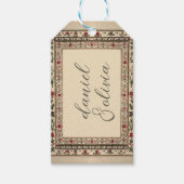  Lijst etnische motief bruiloft Cadeaulabel (Voorkant)