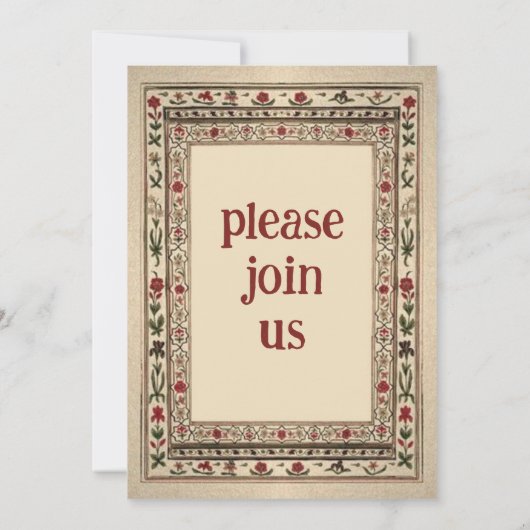 Lijst etnische motief bruiloft Kaart (Achterkant)