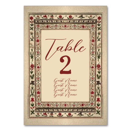  Lijst etnische motief bruiloft Kaart (Achterkant)