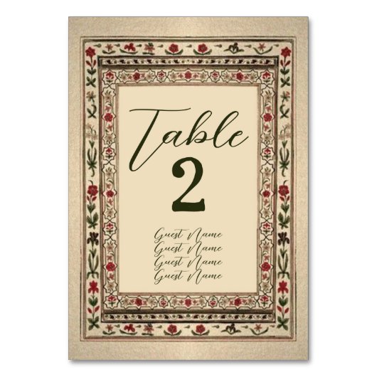 Lijst etnische motief bruiloft Kaart (Voorkant)