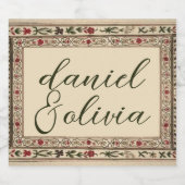  Lijst etnische motief bruiloft Likeurfles Etiket (Enkel label)