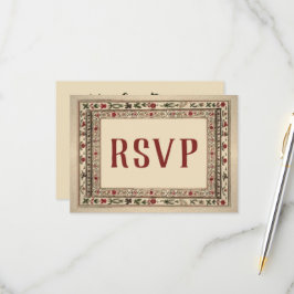 Lijst etnische motief bruiloft RSVP Kaartje