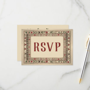 Lijst etnische motief bruiloft RSVP Kaartje