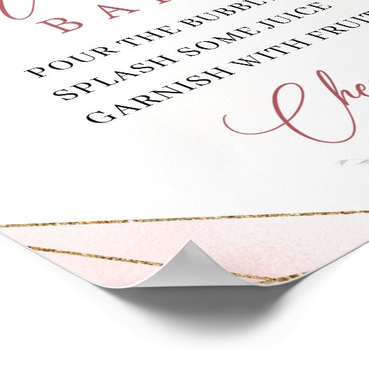 Lijst eucalyptus mimosa bar poster (Hoek)