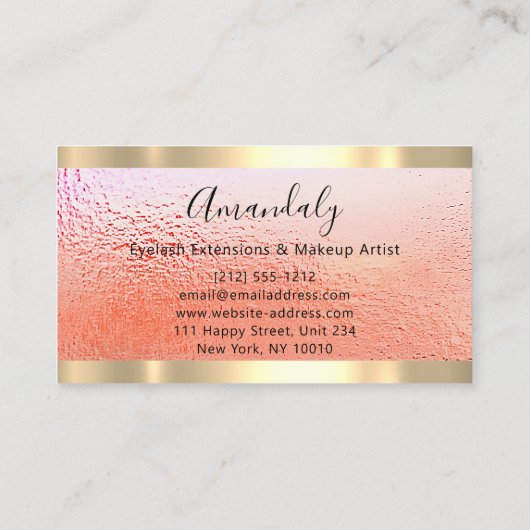 Lijst Event Planner Roos Gold Visitekaartje (Achterkant)