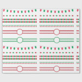 Lijst feestdag decoratieve kerstgrens cadeaupapier (Vlak)