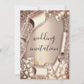 Lijst Florals Roos Gold voor 3D Cart-effect Kaart (Voorkant)