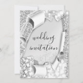 Lijst Florals Silver Grey voor weddenschap met 3D Kaart (Voorkant)