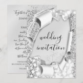 Lijst Florals Silver Grey voor weddenschap met 3D  Kaart (Voorkant / Achterkant)