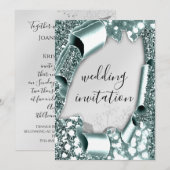 Lijst Florals Silver Smoky Blauwgroen met bindmidd Kaart (Voorkant / Achterkant)