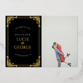   Lijst Foto Opslaan de Echte Datum Folie Folie Uitnodiging