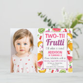 Lijst Foto: Two-tti Frutti 2nd Birthday Kaart (Staand voorkant)