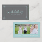 Lijst fotografie Visitekaartjes - blauw (Voorkant / Achterkant)
