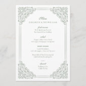  Lijst gedempt groen elegant script Menu (Voorkant)