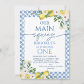 Lijst Geel Bloemen Citroen Main Squeeze Verjaardag Kaart (Voorkant)