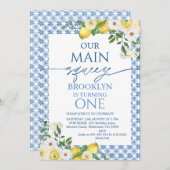 Lijst Geel Bloemen Citroen Main Squeeze Verjaardag Kaart (Voorkant / Achterkant)