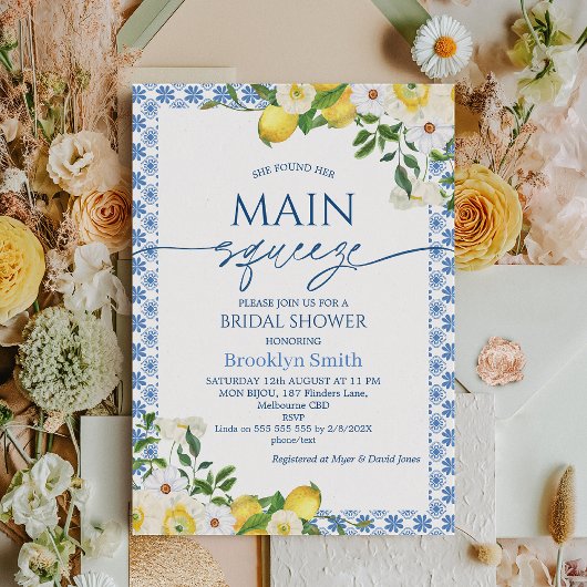 Lijst Geel Bloemen Lemon Themd Vrijgezellenfeest Kaart