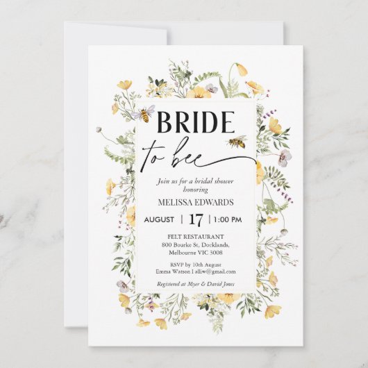 Lijst geel wilde bloem bedoeld voor bijen Vrijgeze Kaart (Voorkant)