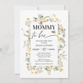 Lijst geel Wildflower Mama naar Bee Baby shower Kaart (Voorkant)