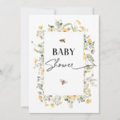 Lijst geel Wildflower Mama naar Bee Baby shower Kaart (Achterkant)