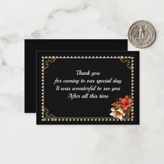 Lijst Gemstone Hartelijk dank Notitiekaartje (Voorkant / Achterkant in situ)